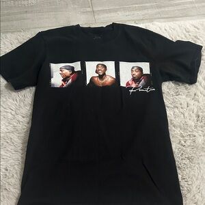 Black Graphic Tee with Portrait Design